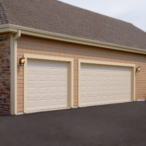 matching garage doors with a streamlined panel design